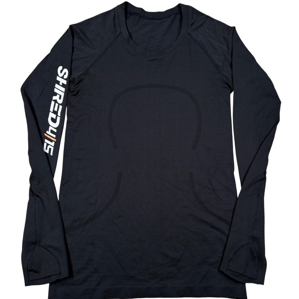 Lululemon Swiftly Tech Long Sleeve Women Size 6 Black Athletic Workout Gym